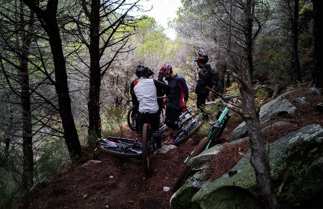 Mountain bikers with Switchbacks MTB in Malaga