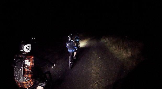 Mountain biking at night in Ballinastoe Wicklow