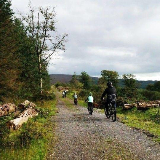 Family mountain biking in the Slive Bloom mountains
