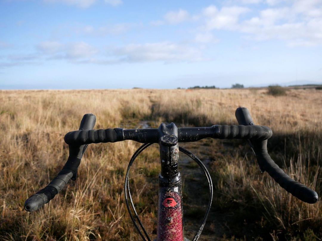 Outdoors ecploring with a gravel bike