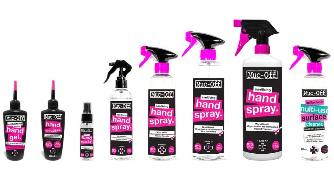 Muc-Off antibacterial cleaners and gels