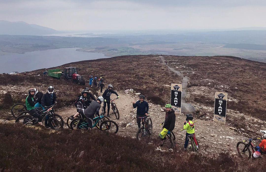 Mountain bikers ready to ride Shronaboy Farm